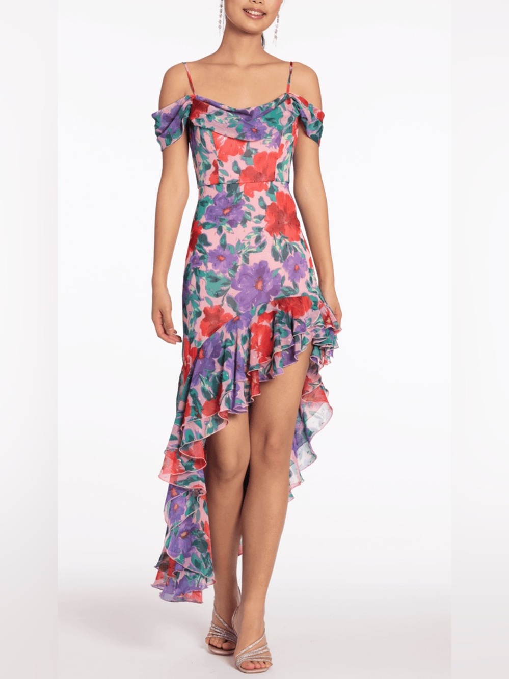 Gorgeous Colorful High-Low Ruffle Dress!